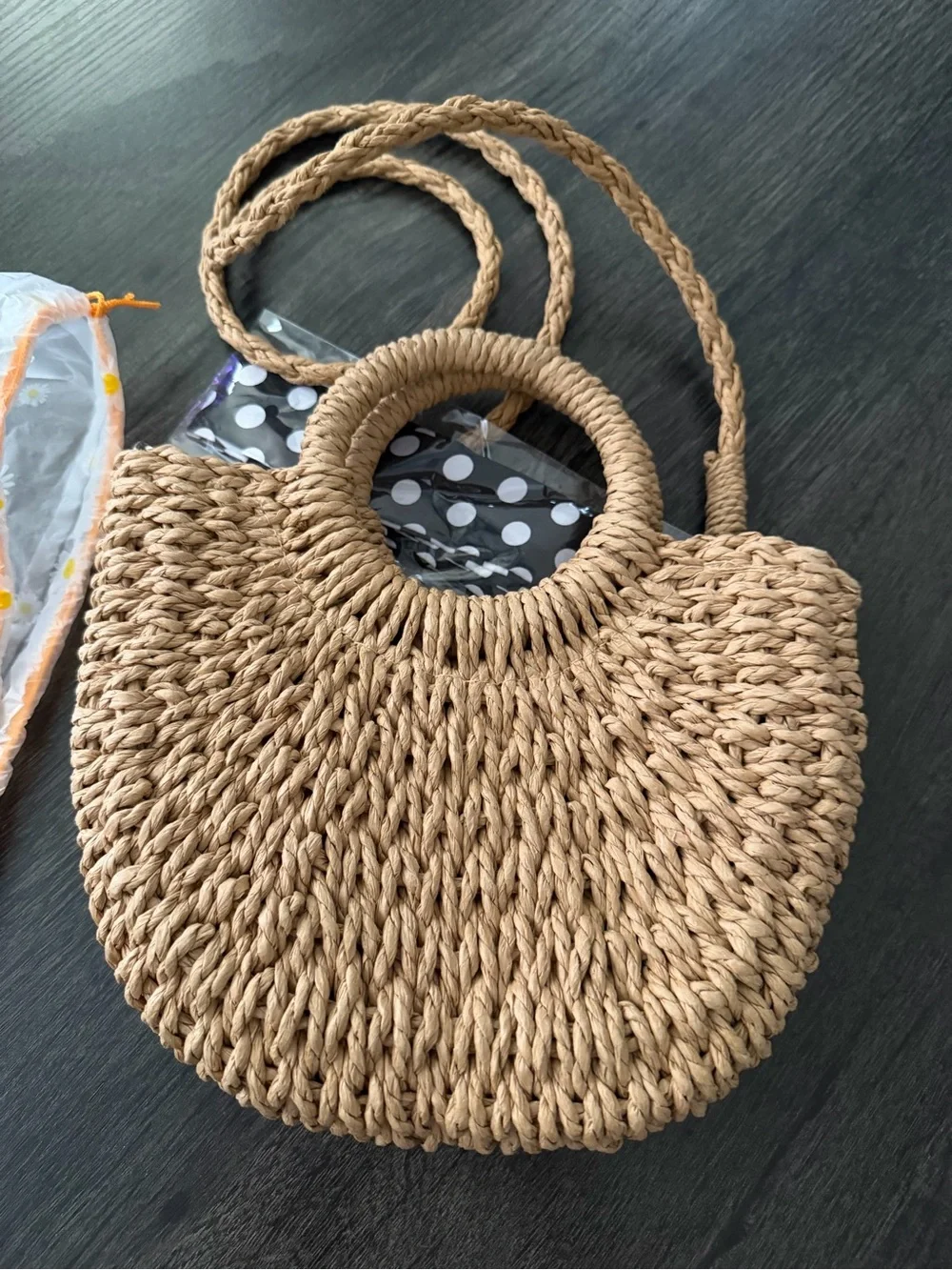 None straw purse